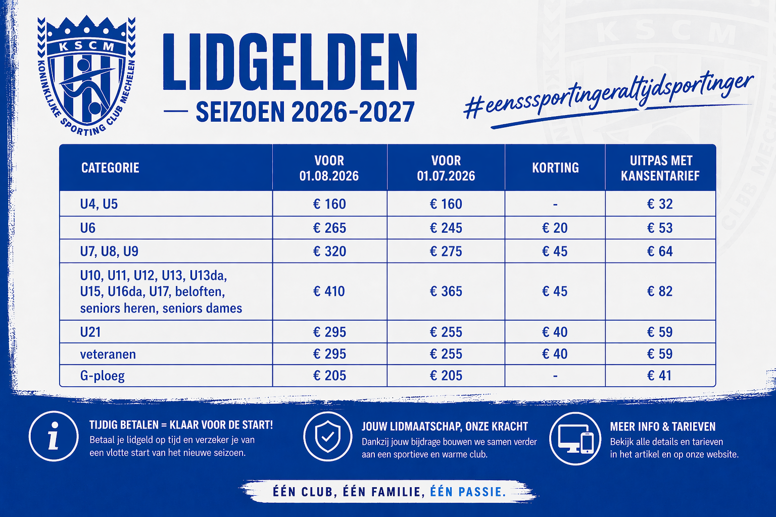 Lidgelden 2026-2027